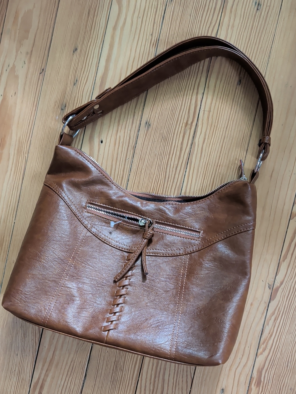 Brown Leather Shoulder Bag - Classic Women's Hobo